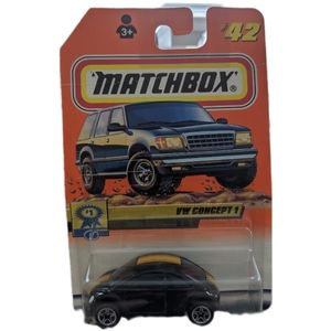 Matchbox Show Cars Series VW Beetle Bug Concept 1 #42 Black with Yellow Stripe